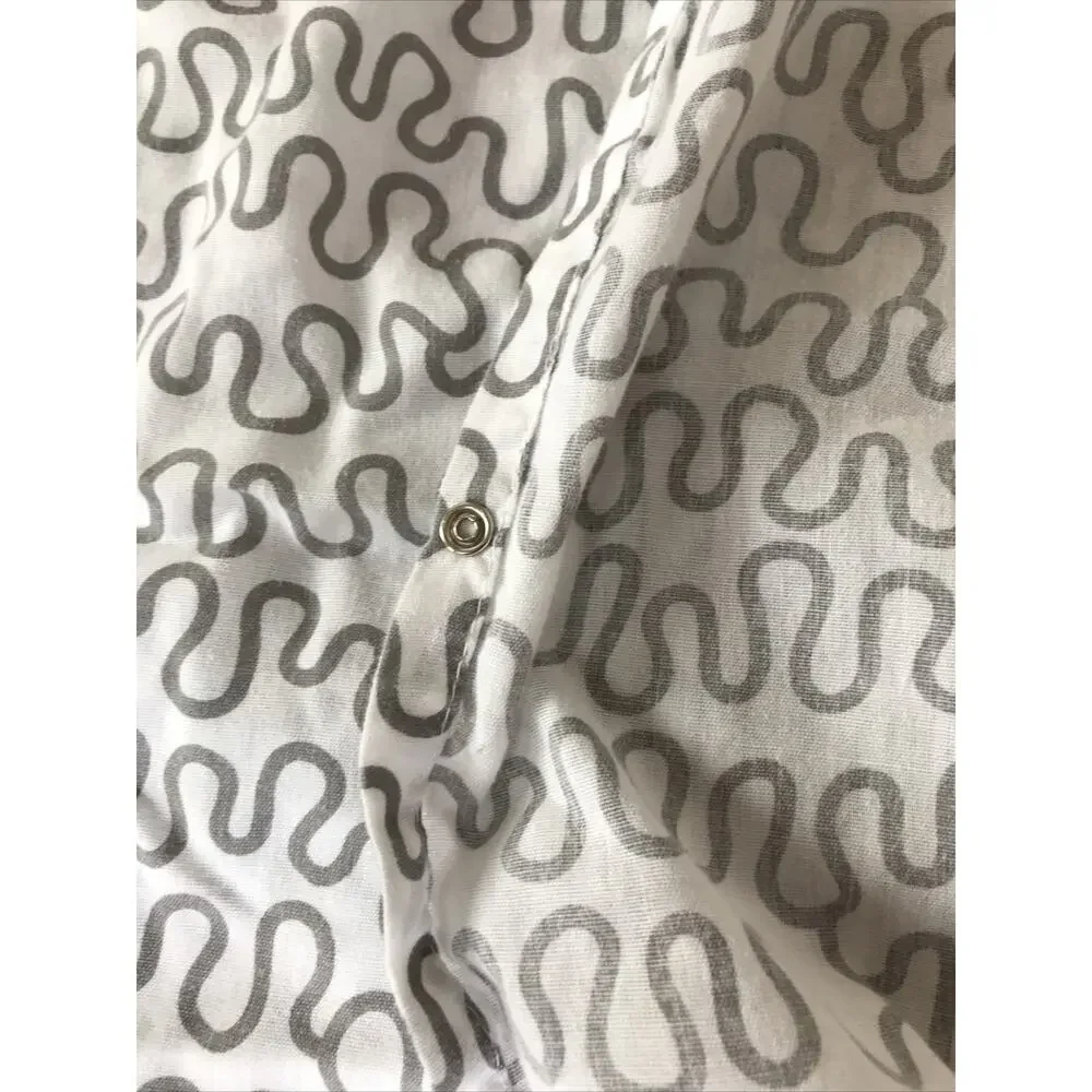 IKEA Krakris White Gray Squiggle Pattern Geometric 100% Cotton Twin Duvet Cover